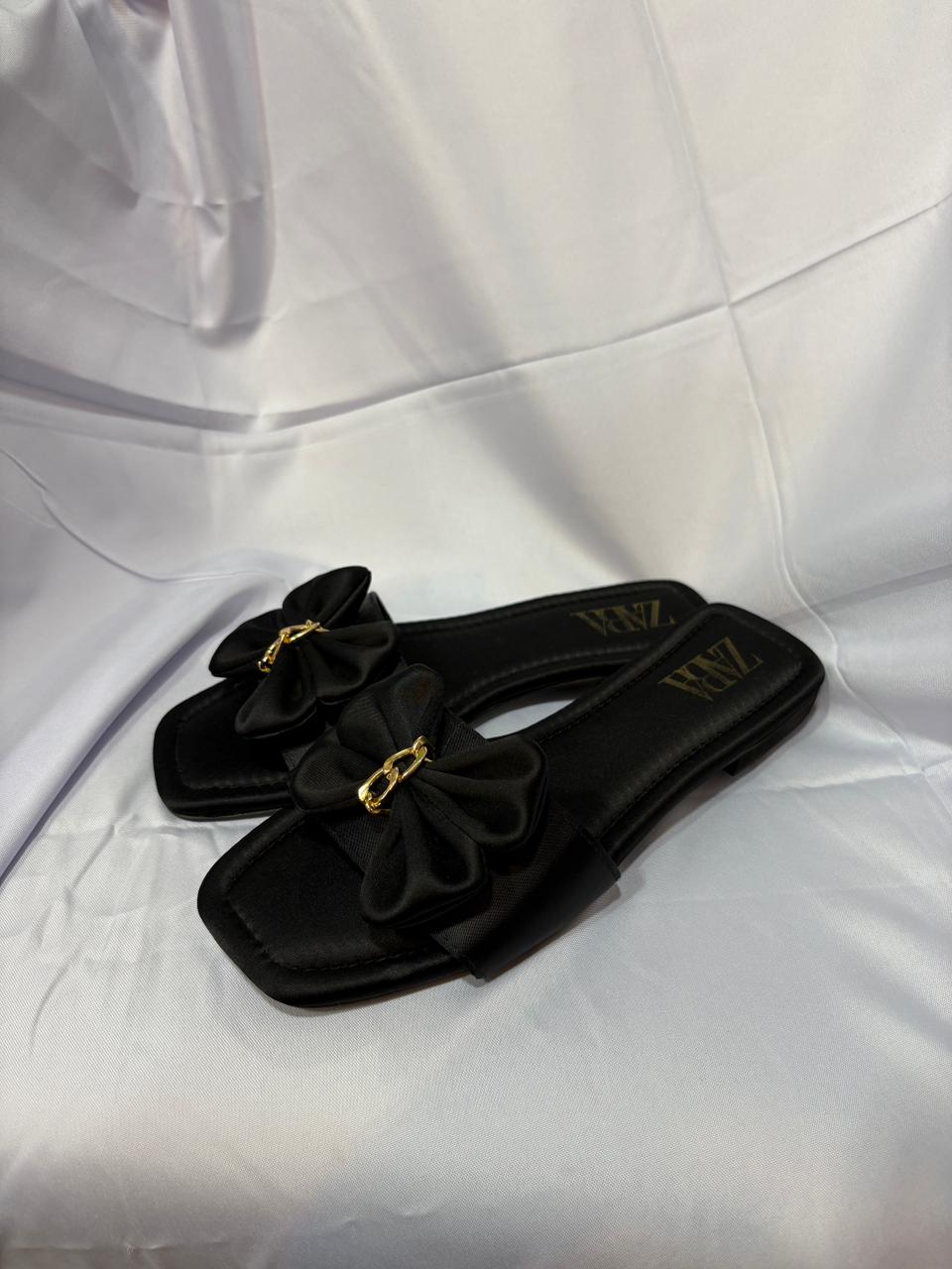 ZARA INSPIRED BLACK BOW FLATS ✨