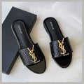 YSL Snake Skin Design Flats – Black