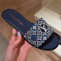 LOUIS VUITTON EMBROIDERY FLATS – BLUE