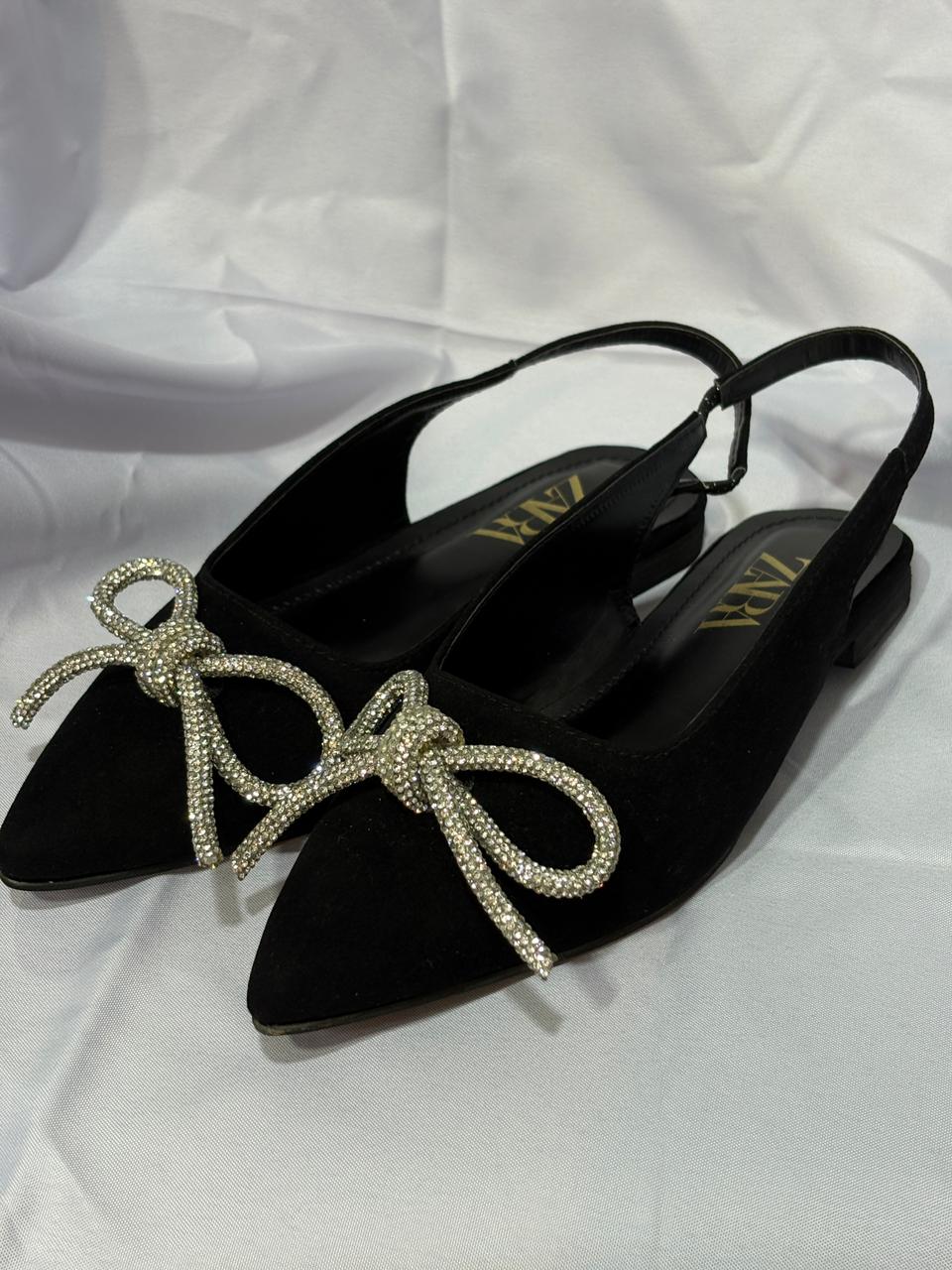zara bow flat