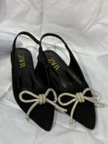 zara bow flat