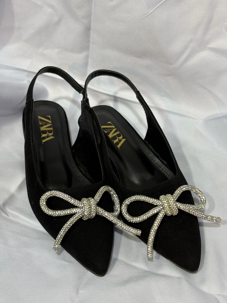 zara bow flat